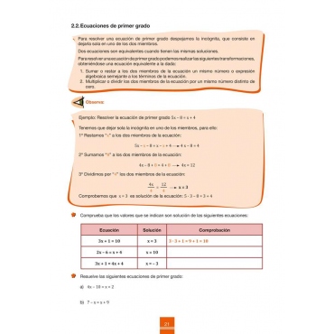 Cuaderno de aprendizaje y refuerzo 2.2: Álgebra