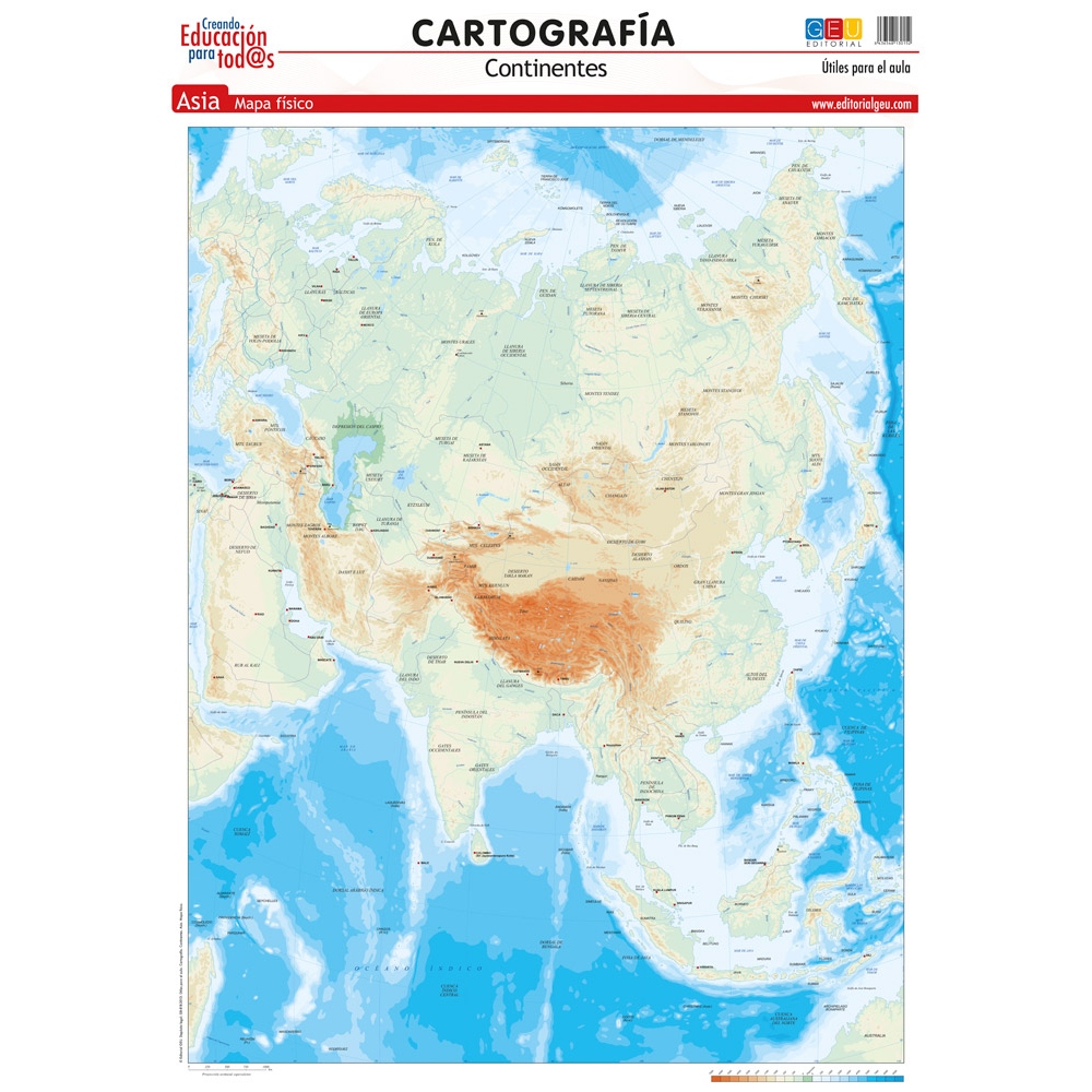 Mapa de Asia. Físico