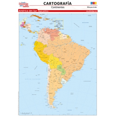 Mapa de América del Sur. Político