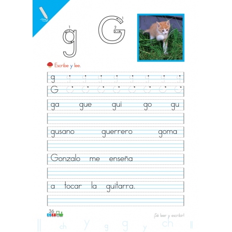 Cono-fonos 3: ¡Sé leer y escribir! Cuaderno 7: Consonantes ll, y, g, ch